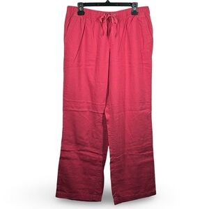 Bandalino Frida Linen Blend Wide Leg Pull On Pants Size 10‎ Resort Travel Beach